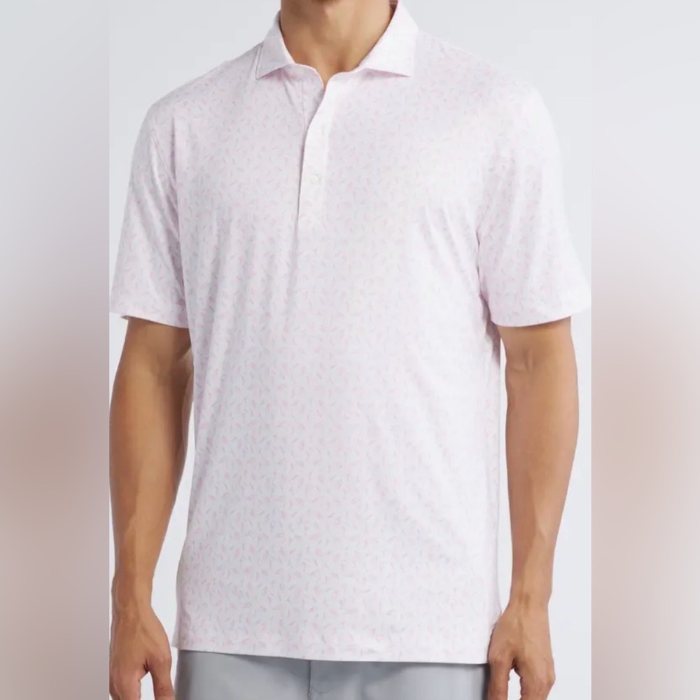 Johnny O pink Tini Libations Print PREP-FORMANCE Golf Polo size XL